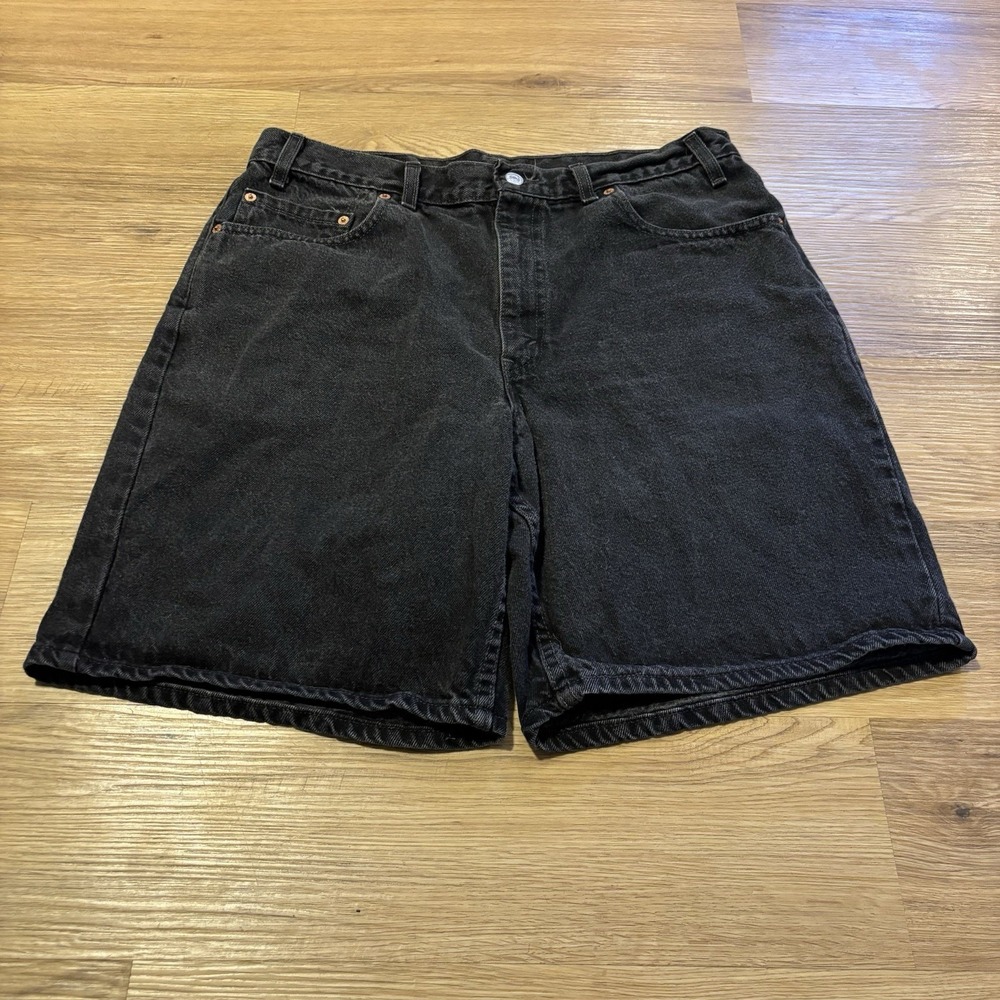 VTG 1999 Levis 550 Relaxed Fit Denim Shorts Mens 36 Fits 34 Black USA Made Y2K